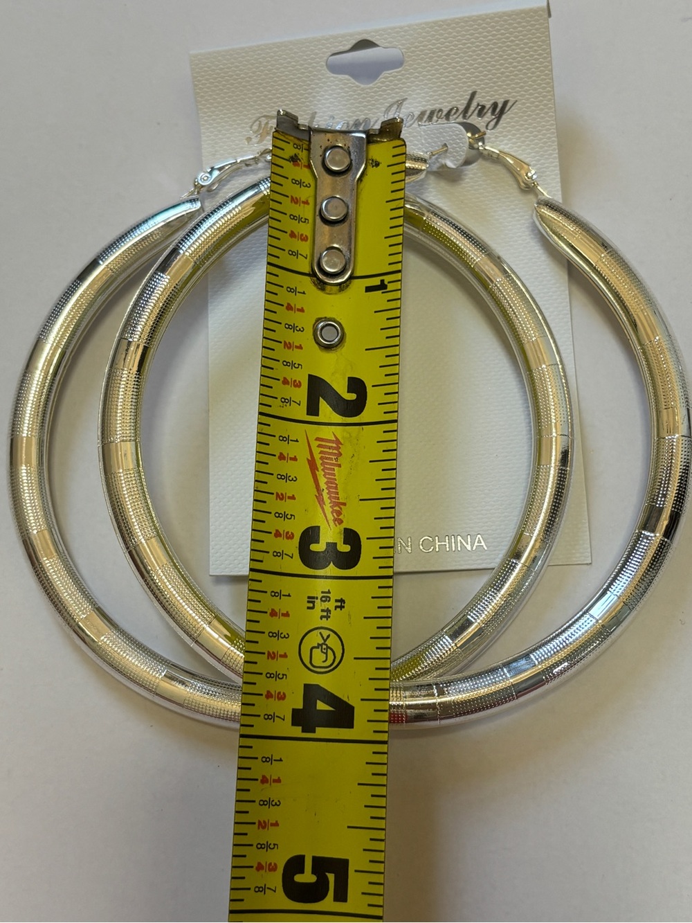 Shiny Silver Large Hoop Earrings for Women - Lightweight Fashion Hoops